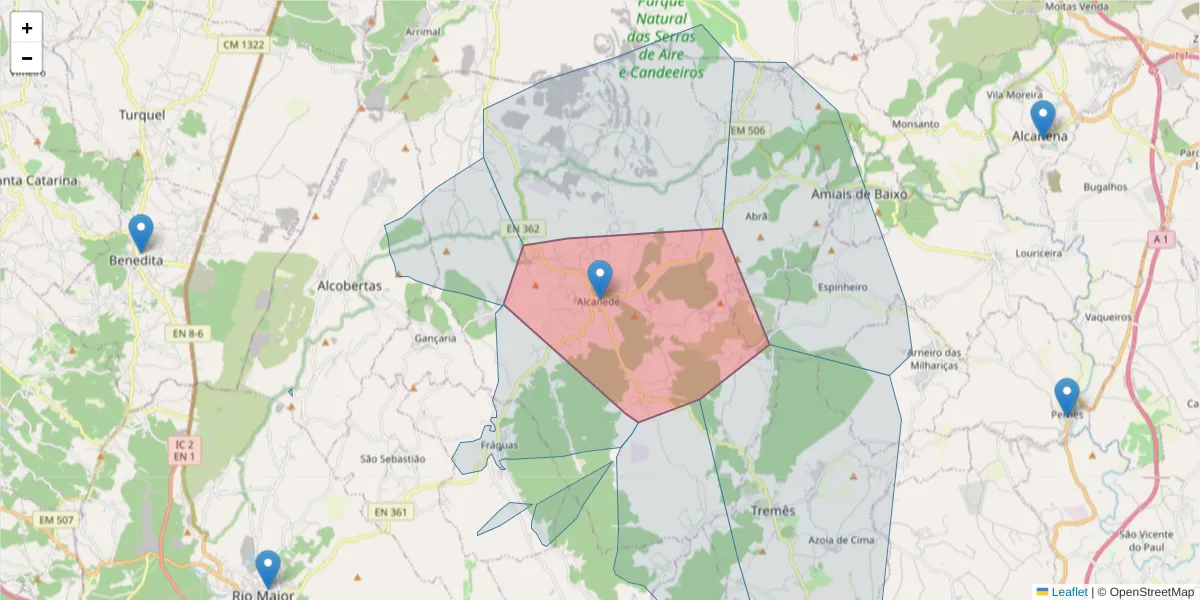 Mapa detalhado do código postal 2025-999 com limites, códigos postais vizinhos e agências dos correios