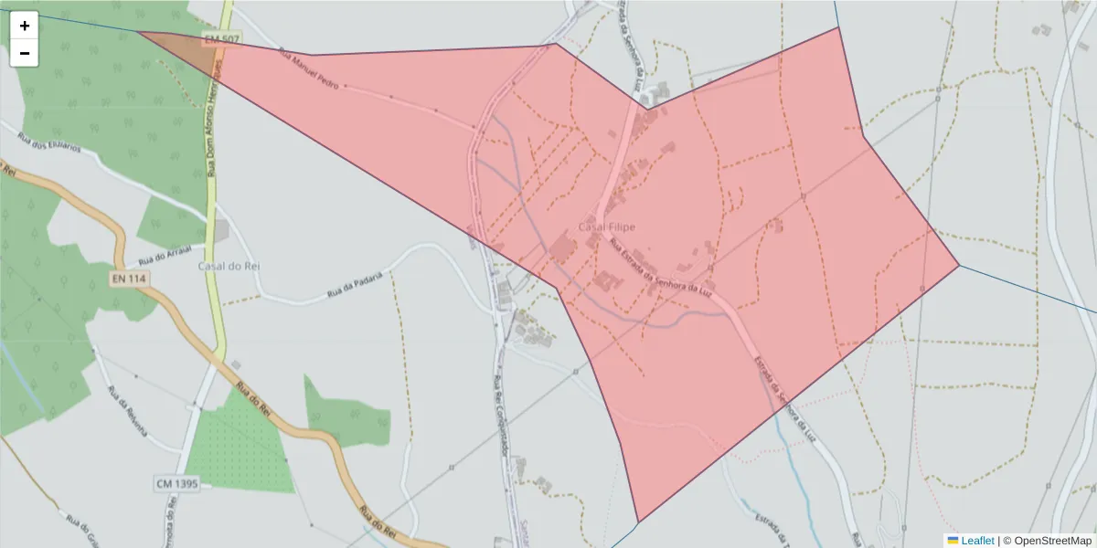 Mapa detalhado do código postal 2040-082 com limites, códigos postais vizinhos e agências dos correios