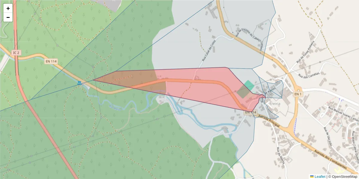 Mapa detalhado do código postal 2040-119 com limites, códigos postais vizinhos e agências dos correios