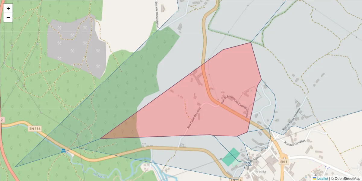 Mapa detalhado do código postal 2040-148 com limites, códigos postais vizinhos e agências dos correios