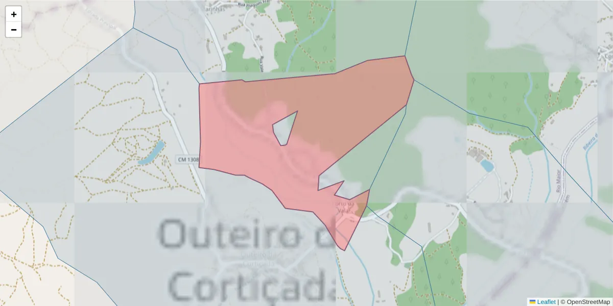Mapa detalhado do código postal 2040-171 com limites, códigos postais vizinhos e agências dos correios