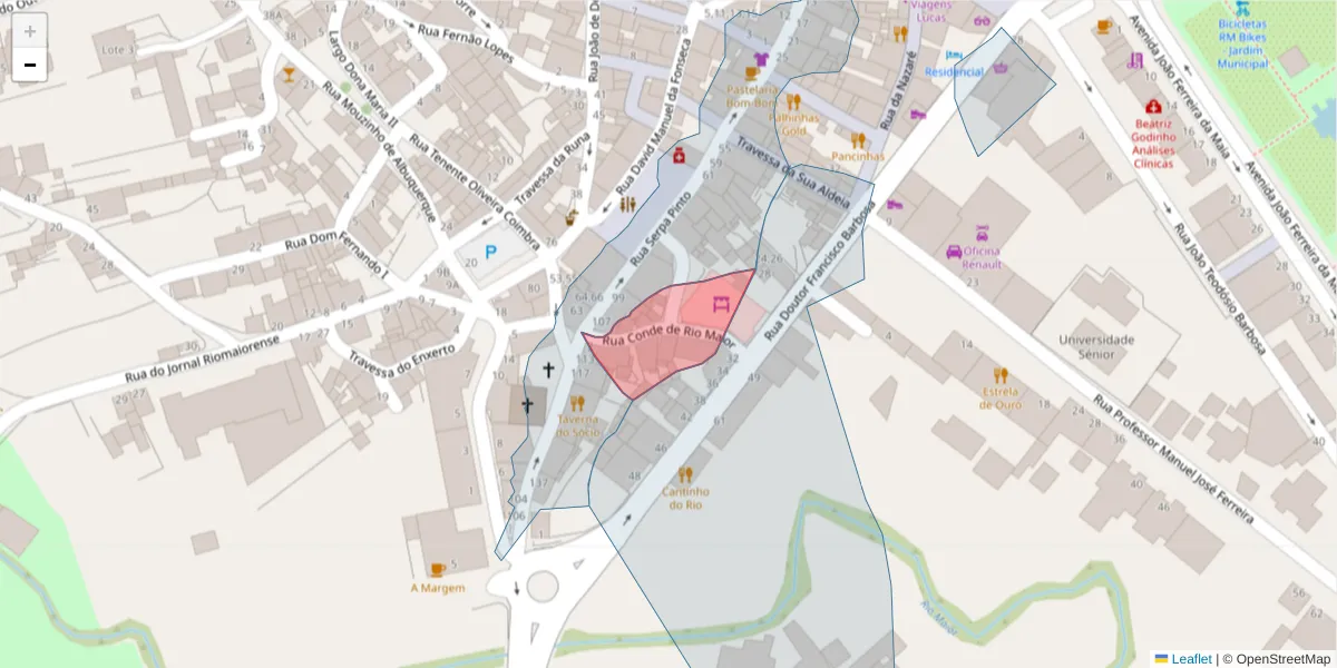 Mapa detalhado do código postal 2040-266 com limites, códigos postais vizinhos e agências dos correios