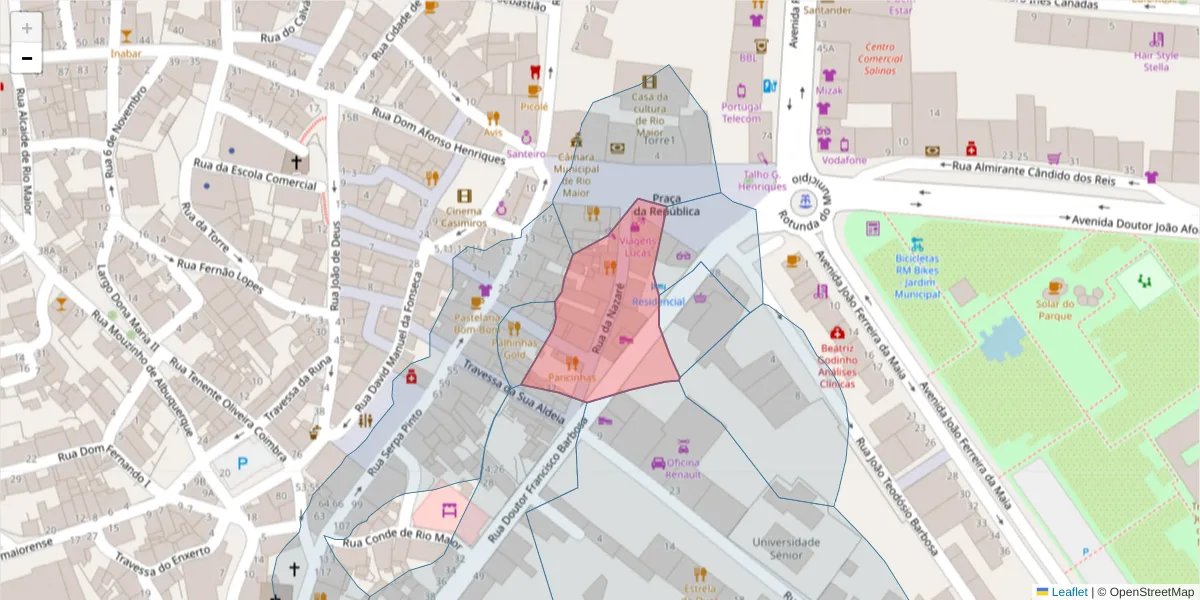 Mapa detalhado do código postal 2040-272 com limites, códigos postais vizinhos e agências dos correios