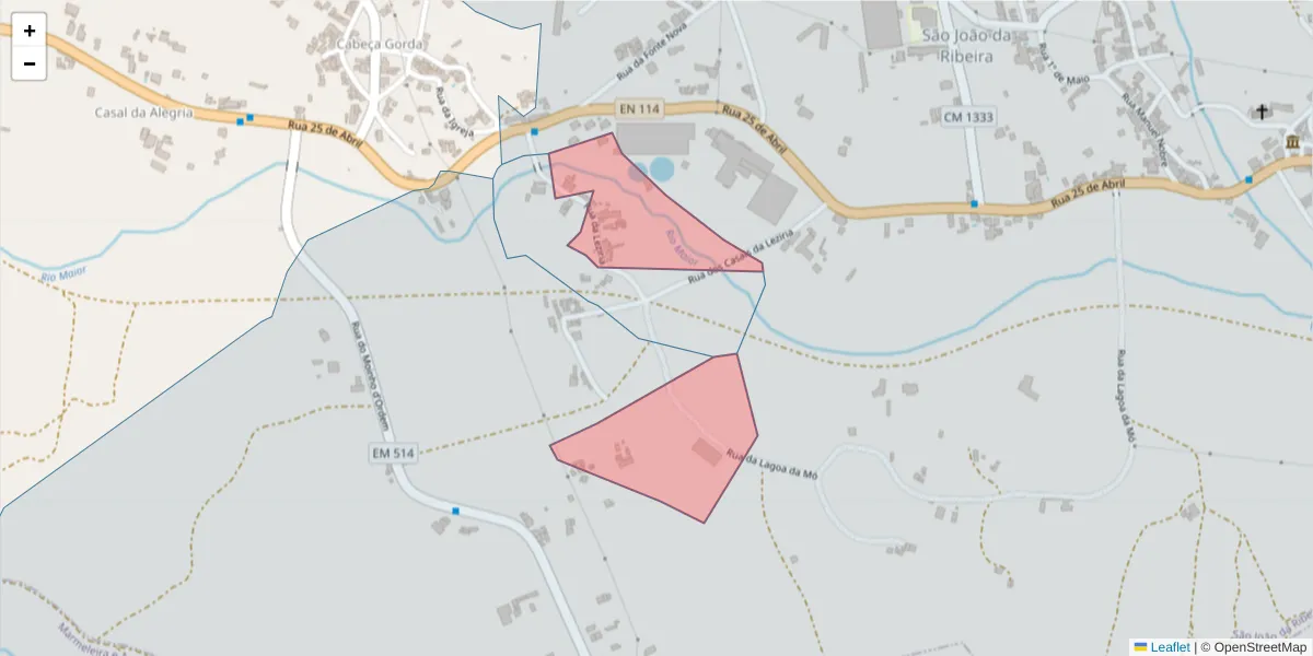 Mapa detalhado do código postal 2040-456 com limites, códigos postais vizinhos e agências dos correios