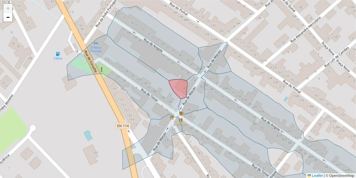 Mapa detalhado do código postal 2080-028 com limites, códigos postais vizinhos e agências dos correios