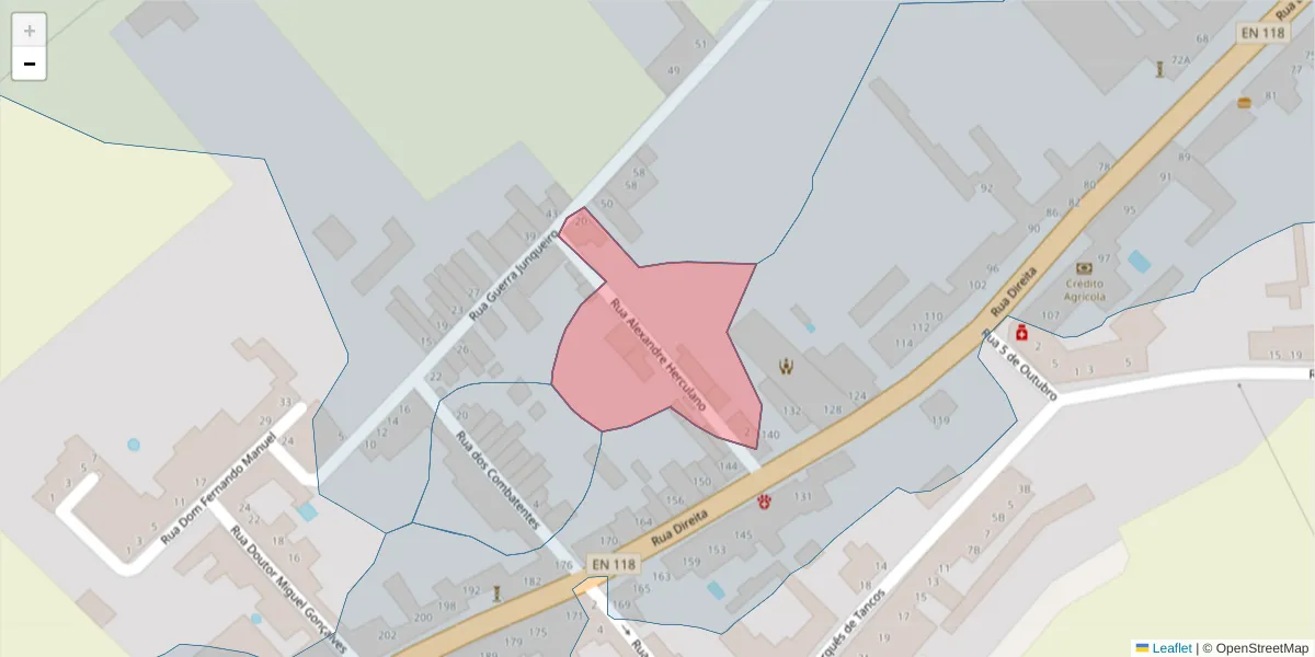 Mapa detalhado do código postal 2080-327 com limites, códigos postais vizinhos e agências dos correios