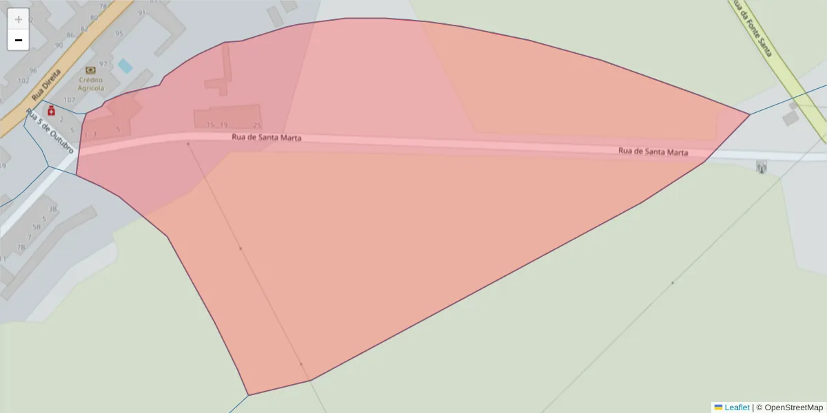 Mapa detalhado do código postal 2080-346 com limites, códigos postais vizinhos e agências dos correios