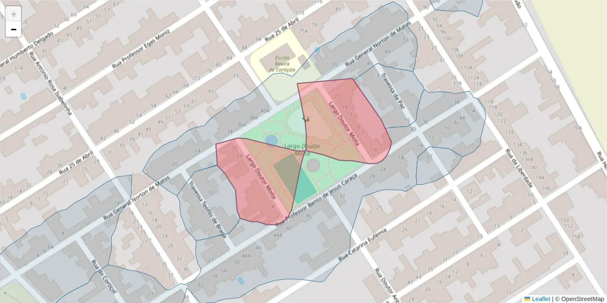 Mapa detalhado do código postal 2080-380 com limites, códigos postais vizinhos e agências dos correios