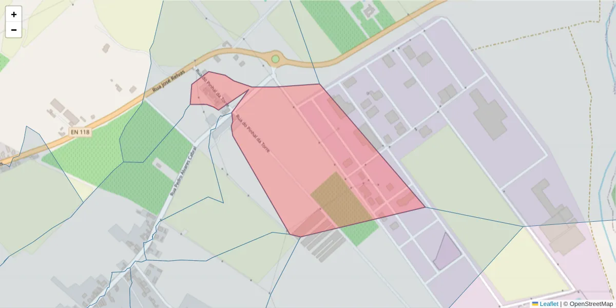 Mapa detalhado do código postal 2090-022 com limites, códigos postais vizinhos e agências dos correios