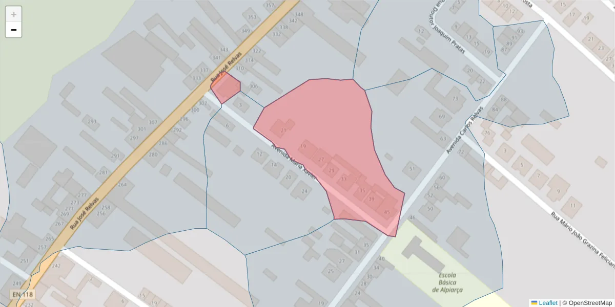 Mapa detalhado do código postal 2090-028 com limites, códigos postais vizinhos e agências dos correios