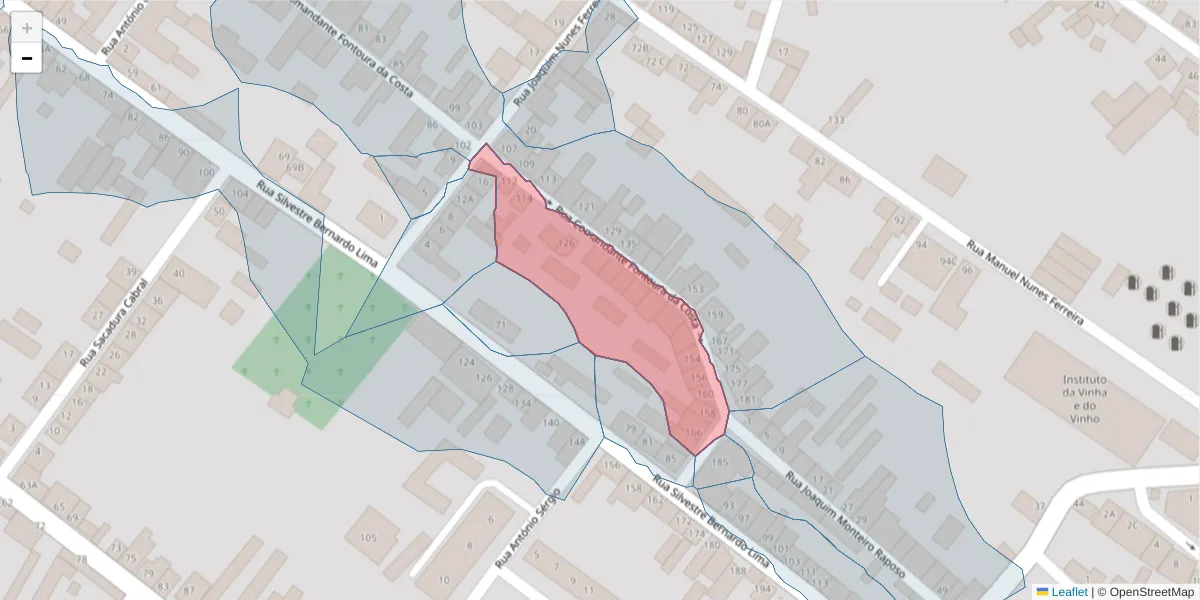 Mapa detalhado do código postal 2090-057 com limites, códigos postais vizinhos e agências dos correios