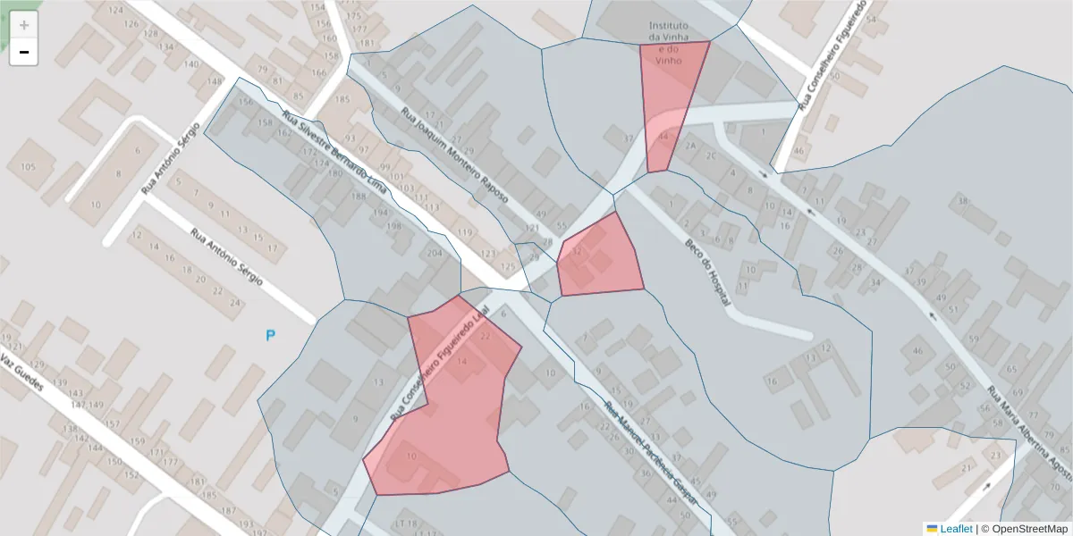 Mapa detalhado do código postal 2090-059 com limites, códigos postais vizinhos e agências dos correios