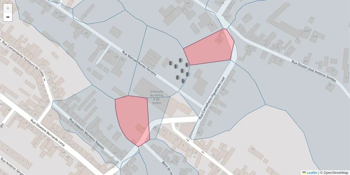 Mapa detalhado do código postal 2090-060 com limites, códigos postais vizinhos e agências dos correios