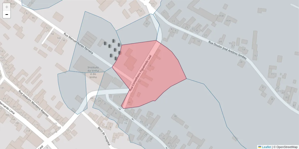 Mapa detalhado do código postal 2090-061 com limites, códigos postais vizinhos e agências dos correios
