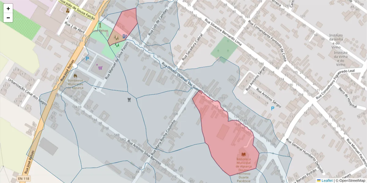 Mapa detalhado do código postal 2090-079 com limites, códigos postais vizinhos e agências dos correios