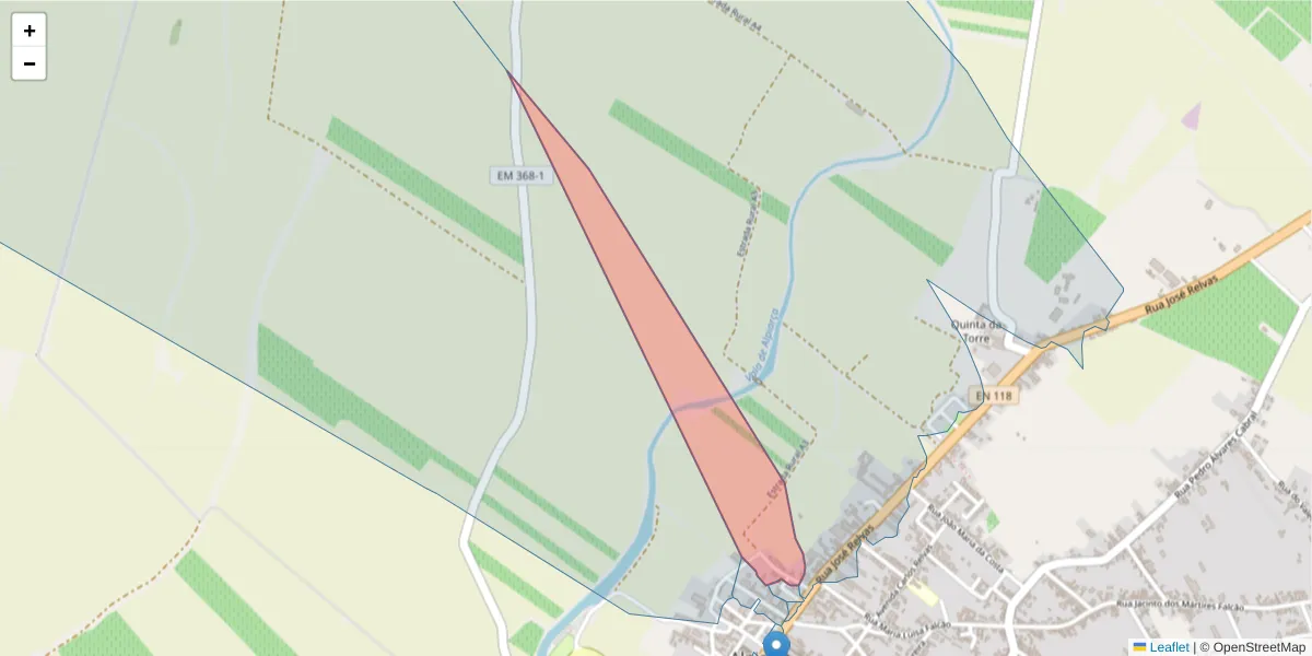 Mapa detalhado do código postal 2090-083 com limites, códigos postais vizinhos e agências dos correios
