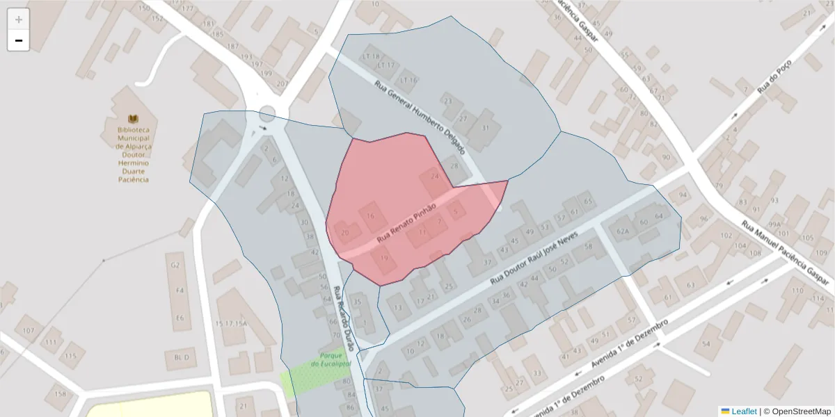 Mapa detalhado do código postal 2090-136 com limites, códigos postais vizinhos e agências dos correios