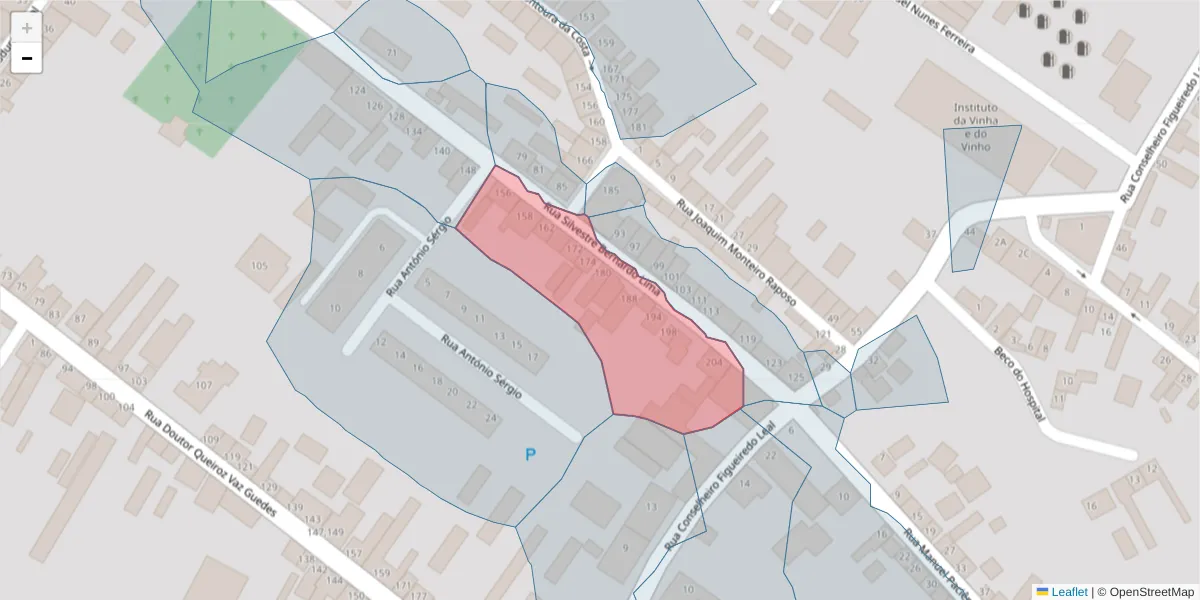 Mapa detalhado do código postal 2090-146 com limites, códigos postais vizinhos e agências dos correios