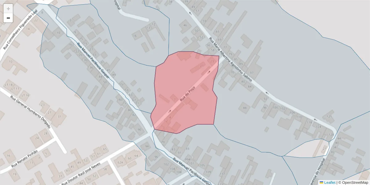 Mapa detalhado do código postal 2090-167 com limites, códigos postais vizinhos e agências dos correios