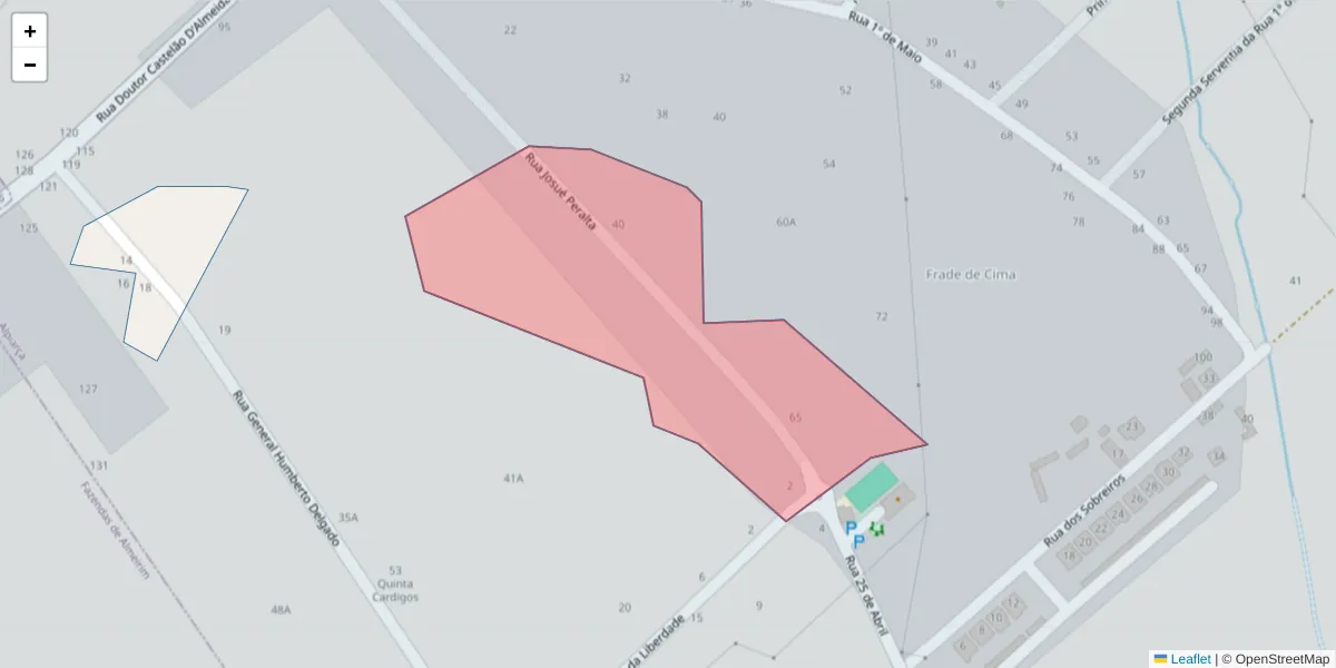 Mapa detalhado do código postal 2090-315 com limites, códigos postais vizinhos e agências dos correios