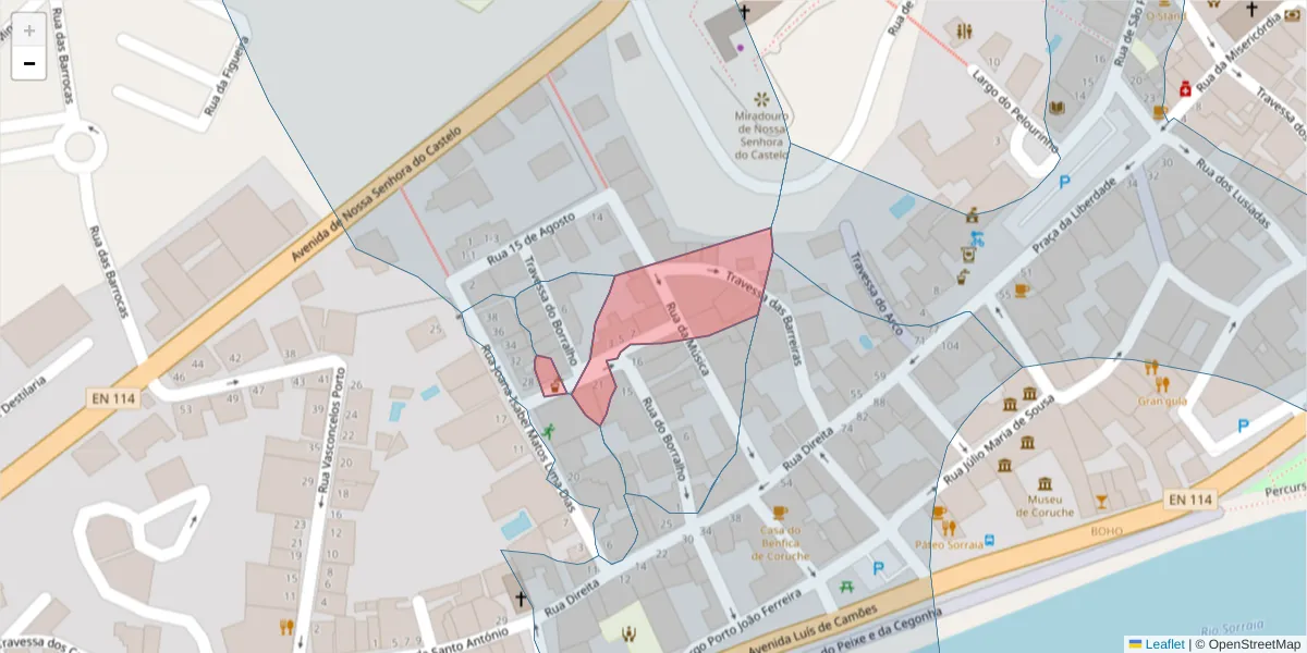 Mapa detalhado do código postal 2100-220 com limites, códigos postais vizinhos e agências dos correios