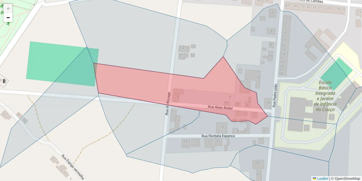 Mapa detalhado do código postal 2100-314 com limites, códigos postais vizinhos e agências dos correios