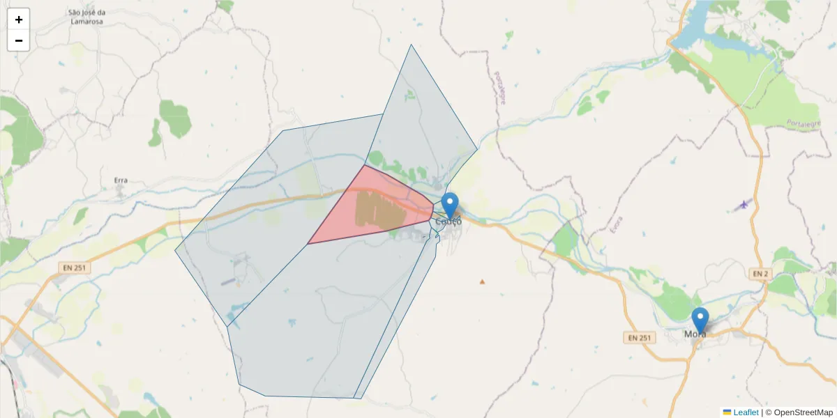 Mapa detalhado do código postal 2100-374 com limites, códigos postais vizinhos e agências dos correios
