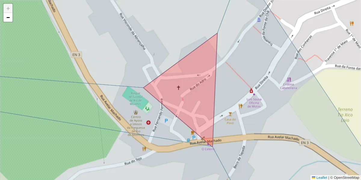 Mapa detalhado do código postal 2200-799 com limites, códigos postais vizinhos e agências dos correios
