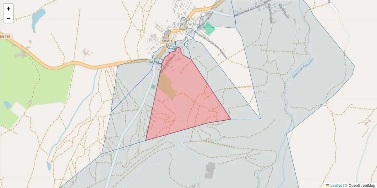 Mapa detalhado do código postal 2205-276 com limites, códigos postais vizinhos e agências dos correios