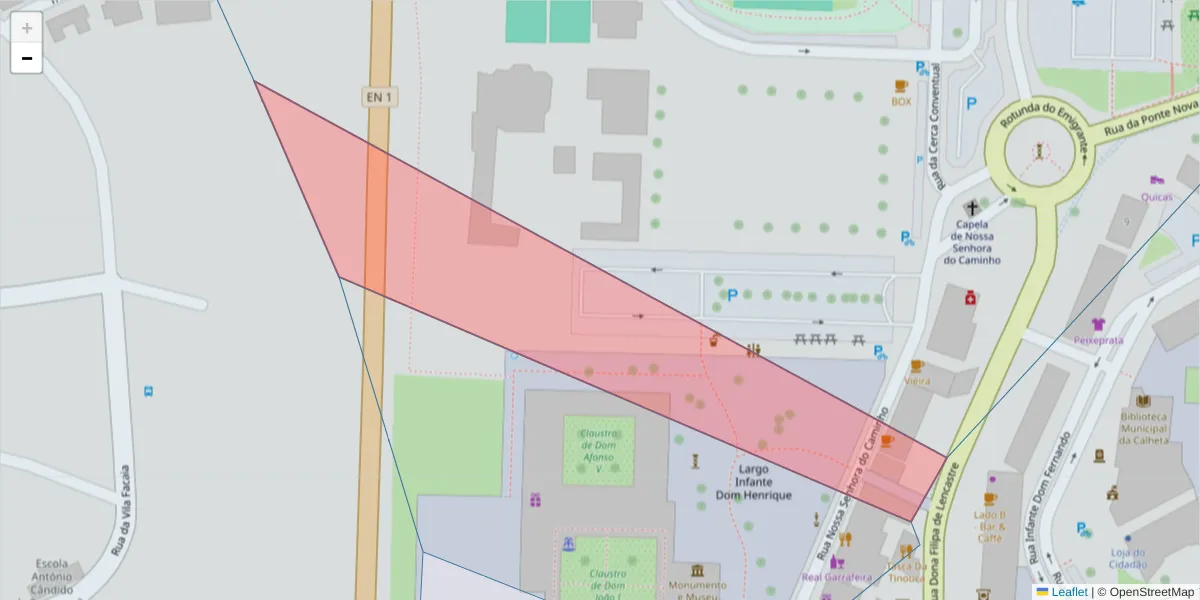 Mapa detalhado do código postal 2240-447 com limites, códigos postais vizinhos e agências dos correios