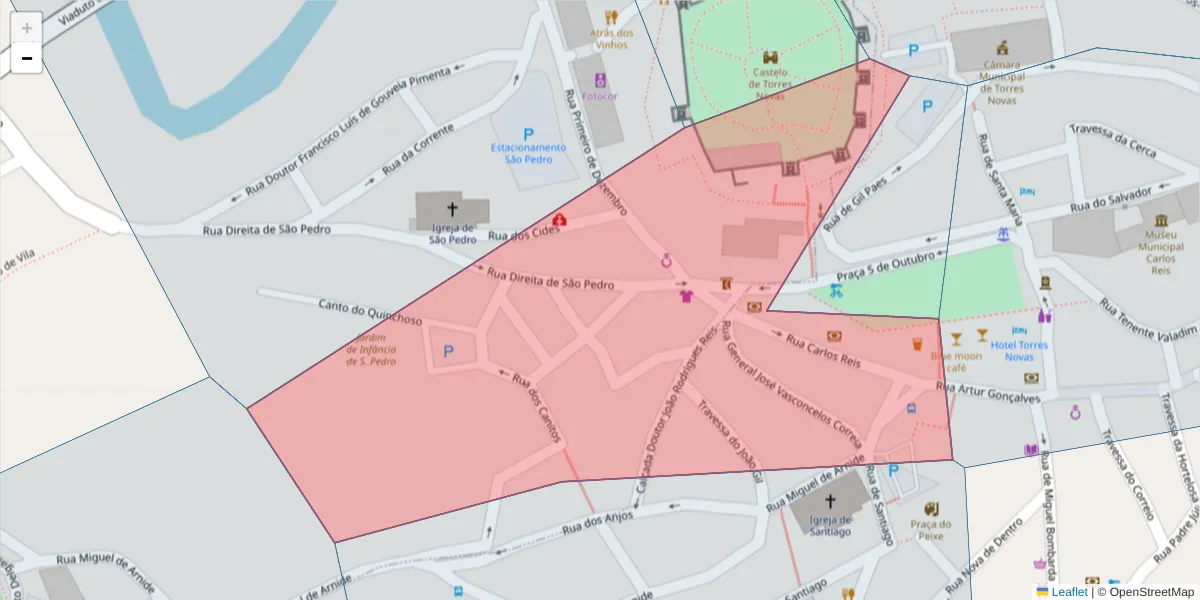 Mapa detalhado do código postal 2350-418 com limites, códigos postais vizinhos e agências dos correios