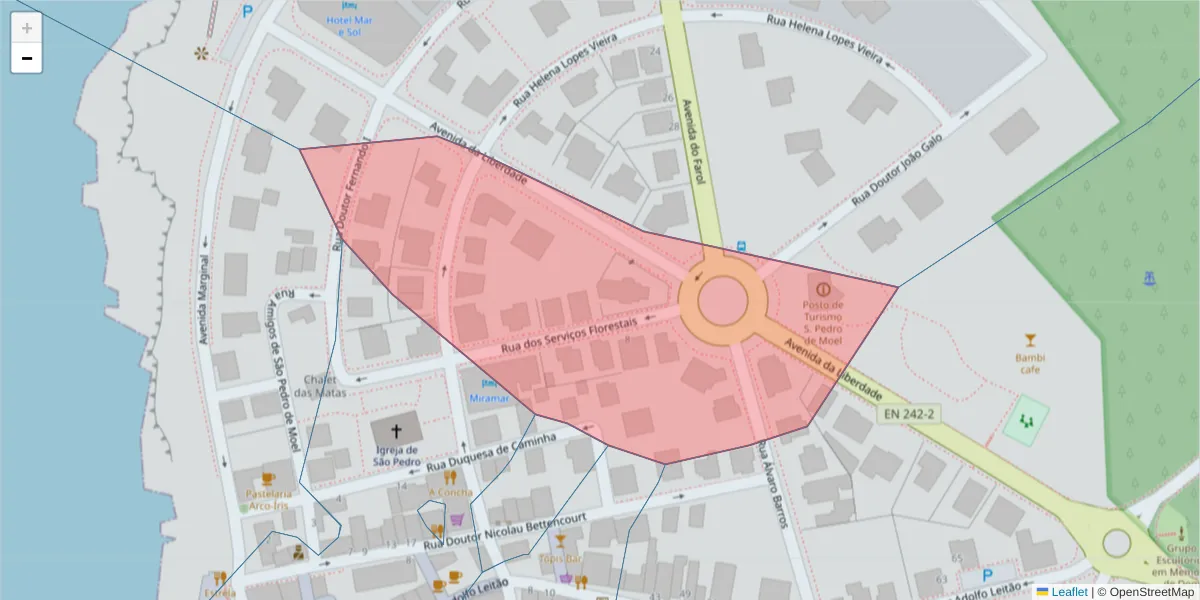 Mapa detalhado do código postal 2430-481 com limites, códigos postais vizinhos e agências dos correios