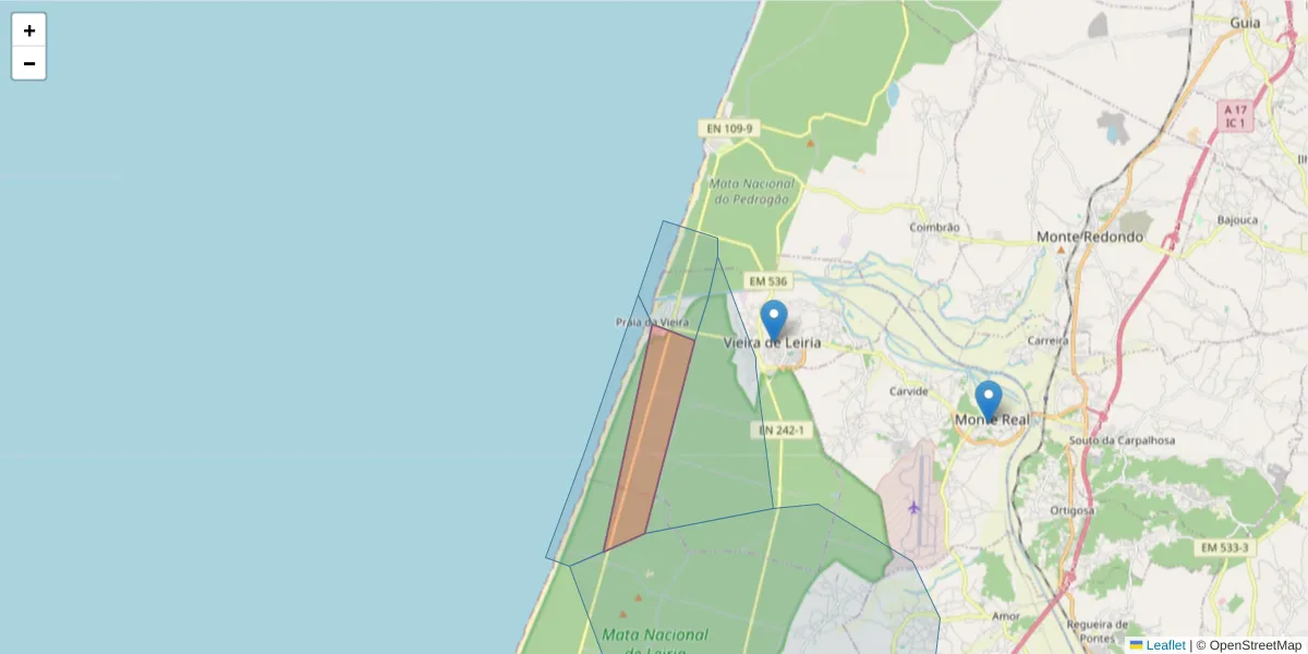 Mapa detalhado do código postal 2430-687 com limites, códigos postais vizinhos e agências dos correios