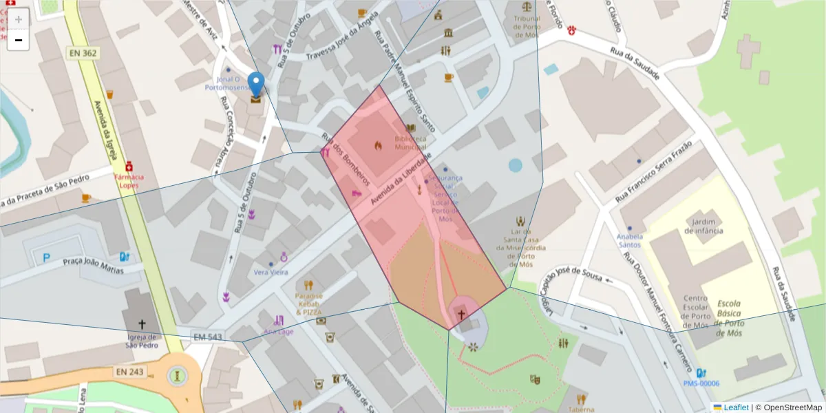 Mapa detalhado do código postal 2480-857 com limites, códigos postais vizinhos e agências dos correios