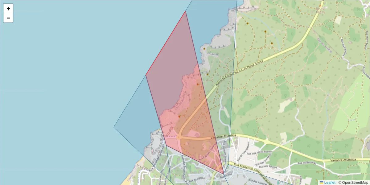 Mapa detalhado do código postal 2500-492 com limites, códigos postais vizinhos e agências dos correios