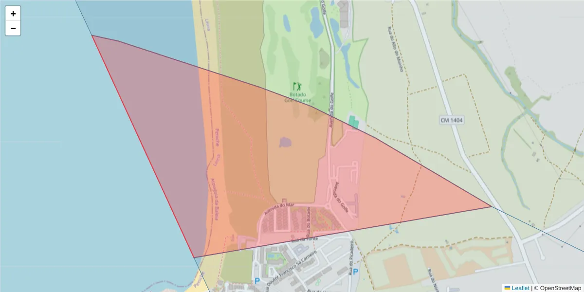 Mapa detalhado do código postal 2525-150 com limites, códigos postais vizinhos e agências dos correios