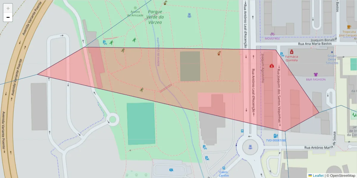 Mapa detalhado do código postal 2560-345 com limites, códigos postais vizinhos e agências dos correios