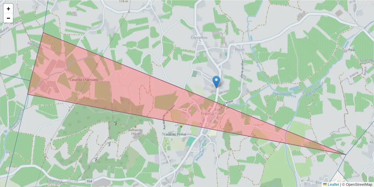 Mapa detalhado do código postal 2565-321 com limites, códigos postais vizinhos e agências dos correios