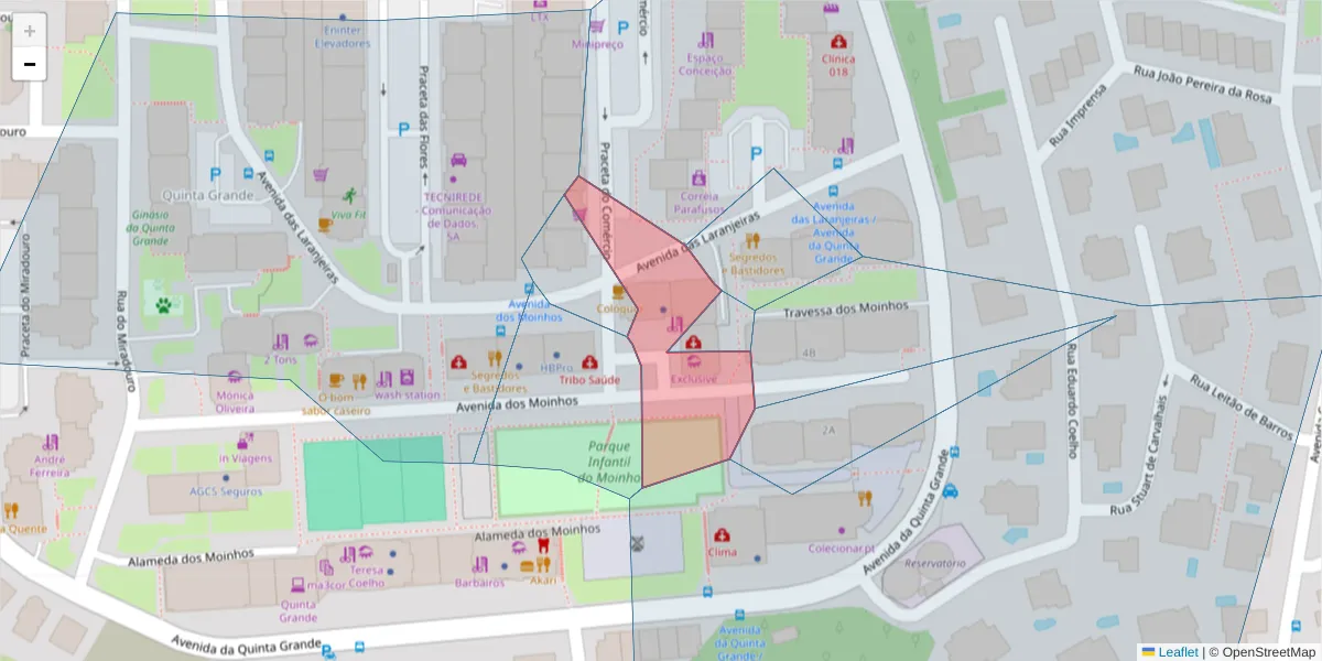 Mapa detalhado do código postal 2610-119 com limites, códigos postais vizinhos e agências dos correios