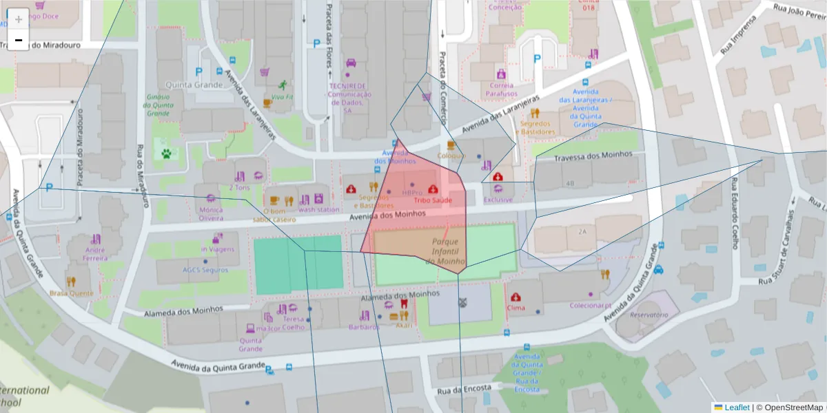 Mapa detalhado do código postal 2610-120 com limites, códigos postais vizinhos e agências dos correios