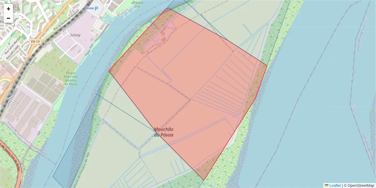 Mapa detalhado do código postal 2625-116 com limites, códigos postais vizinhos e agências dos correios