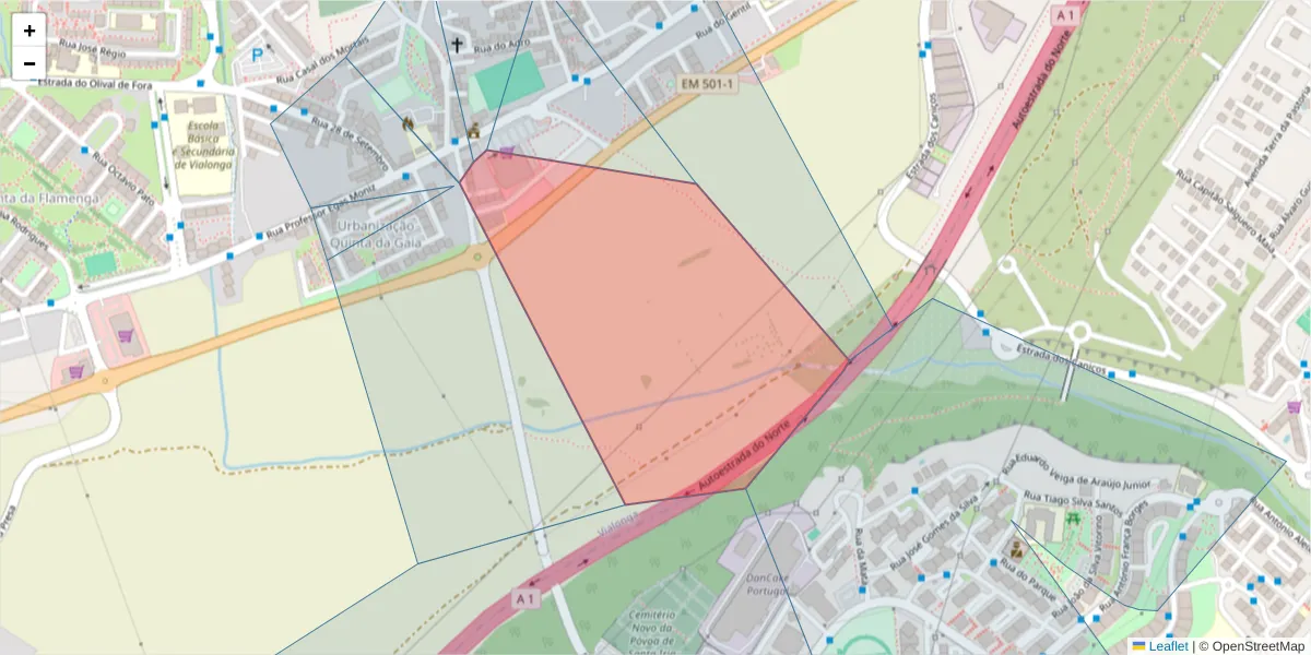 Mapa detalhado do código postal 2625-693 com limites, códigos postais vizinhos e agências dos correios