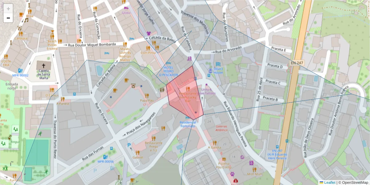 Mapa detalhado do código postal 2655-001 com limites, códigos postais vizinhos e agências dos correios