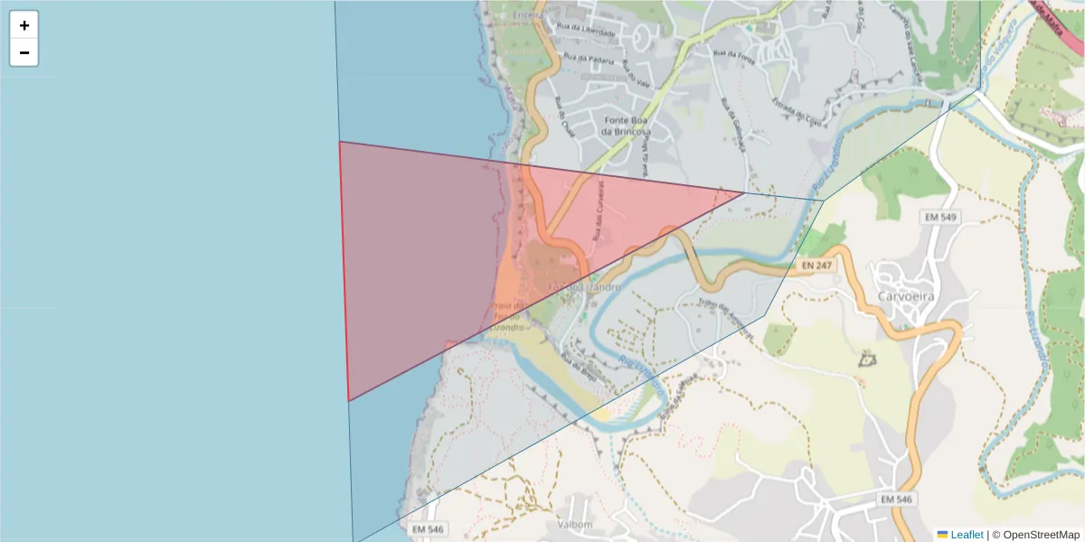 Mapa detalhado do código postal 2655-130 com limites, códigos postais vizinhos e agências dos correios
