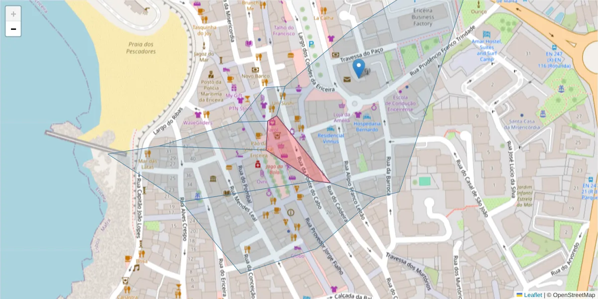 Mapa detalhado do código postal 2655-344 com limites, códigos postais vizinhos e agências dos correios