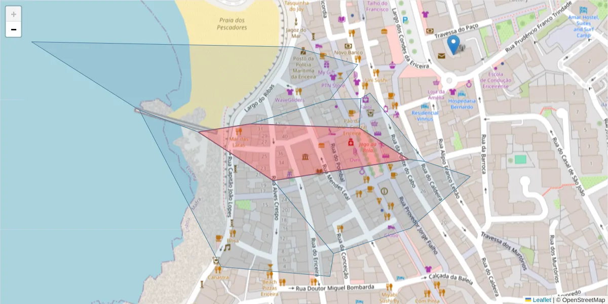 Mapa detalhado do código postal 2655-347 com limites, códigos postais vizinhos e agências dos correios