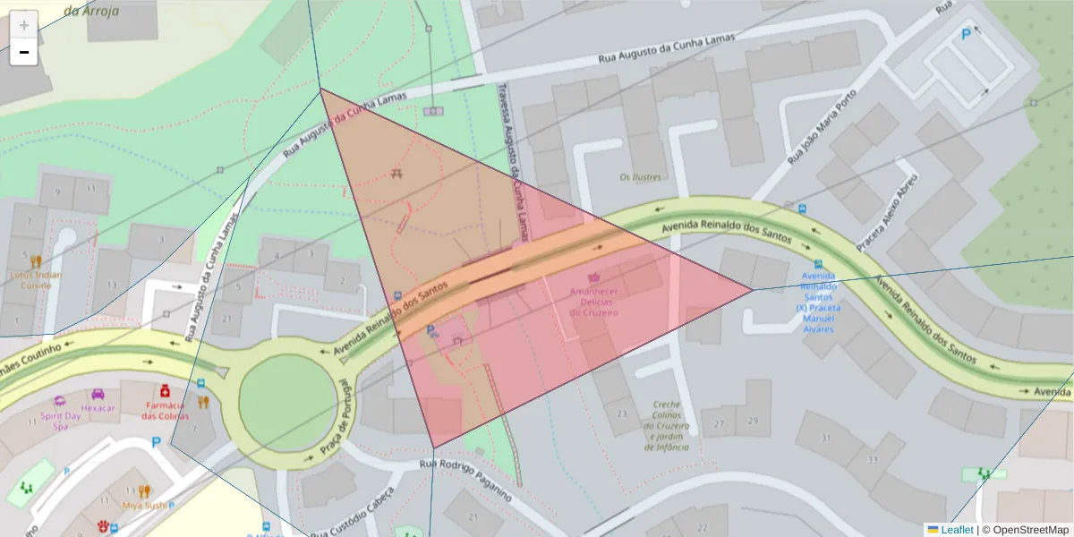 Mapa detalhado do código postal 2675-673 com limites, códigos postais vizinhos e agências dos correios