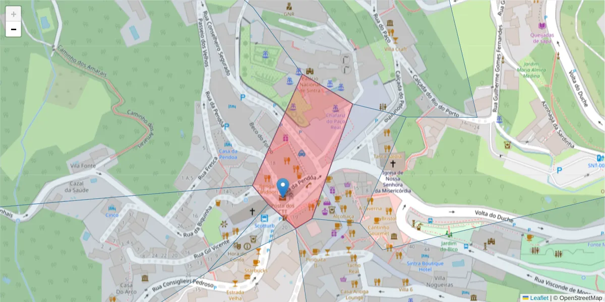 Mapa detalhado do código postal 2710-061 com limites, códigos postais vizinhos e agências dos correios