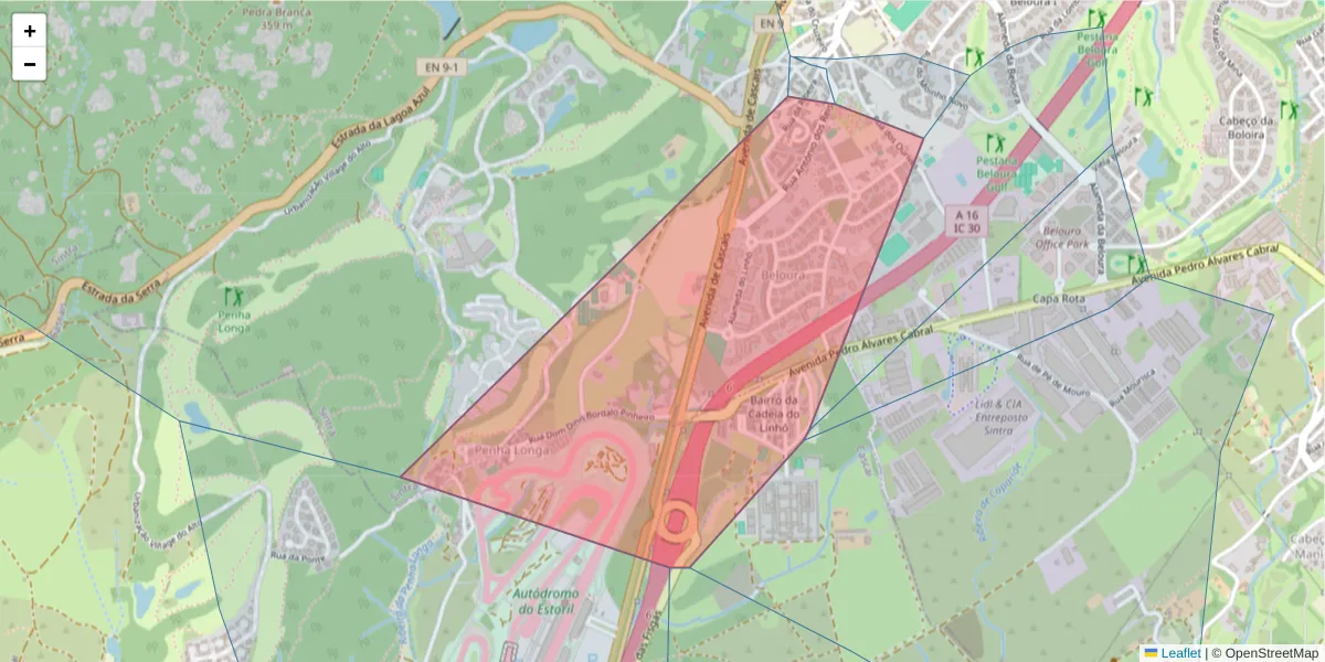 Mapa detalhado do código postal 2710-337 com limites, códigos postais vizinhos e agências dos correios