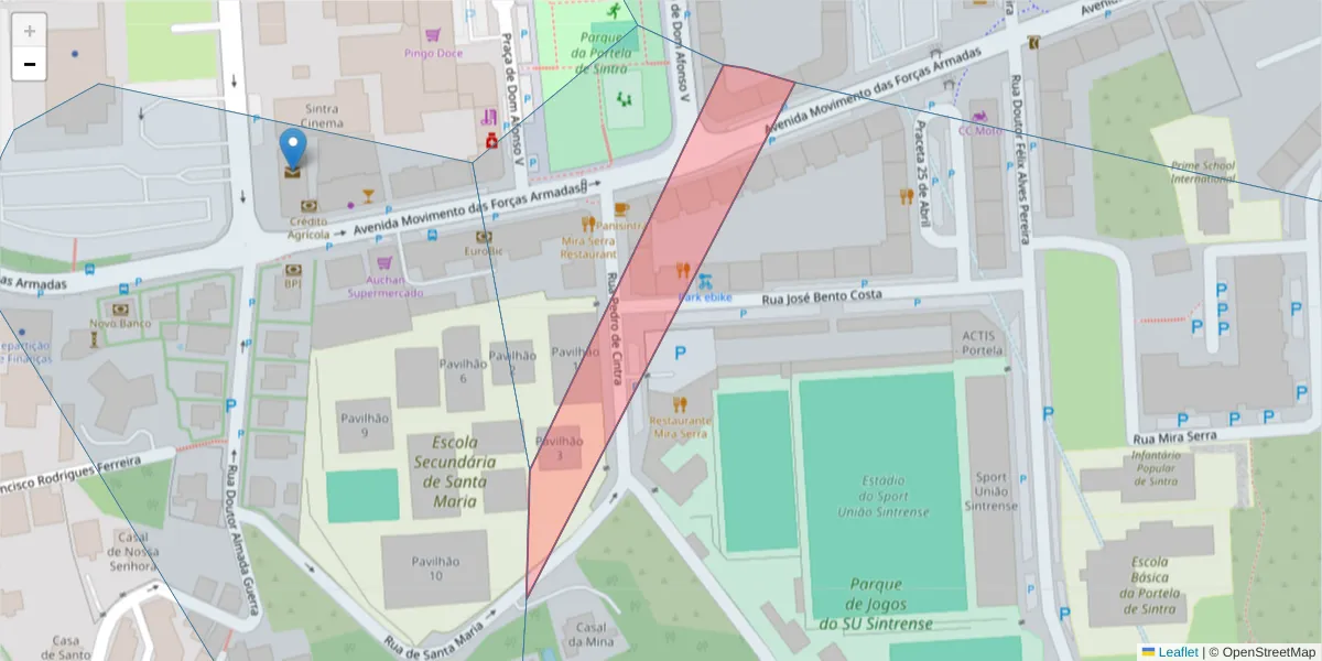 Mapa detalhado do código postal 2710-436 com limites, códigos postais vizinhos e agências dos correios